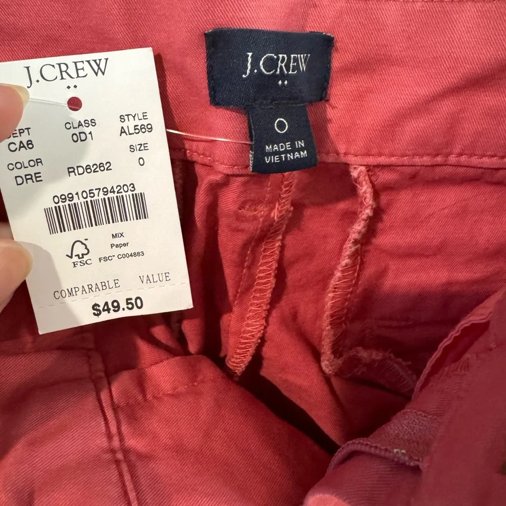NWT J. Crew Coral Women's Bermuda Shorts Size 0 - Picture 2 of 5